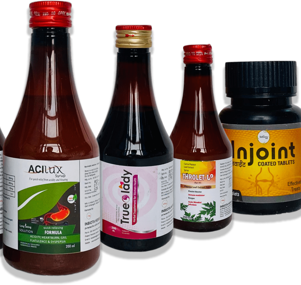 Inbiota Herbs Ayurvedic syrups and tablets